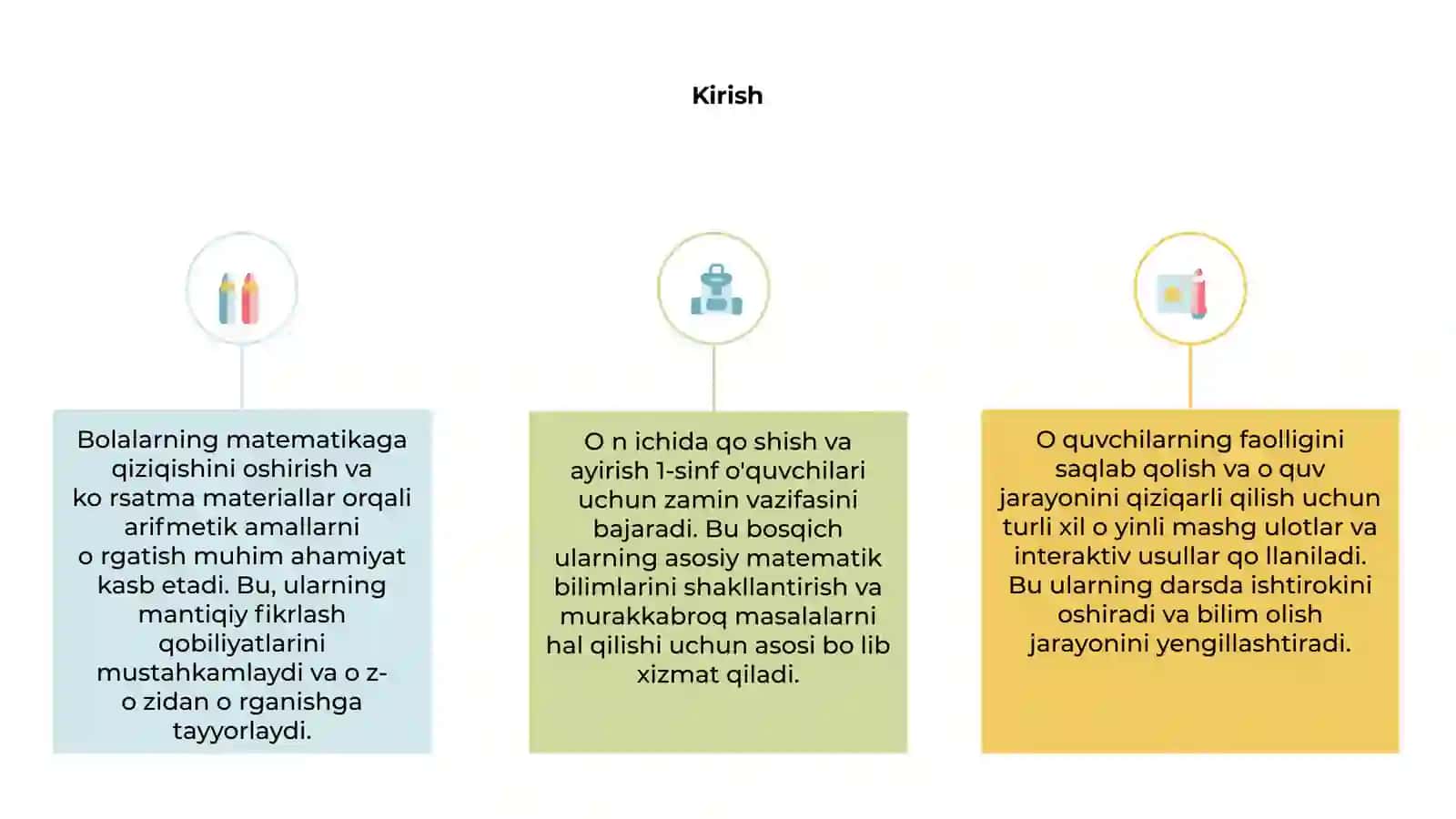 Oʻn ichida qoʻshish va ayirish amallari bilan tanishishda didaktik jarayonlar 3