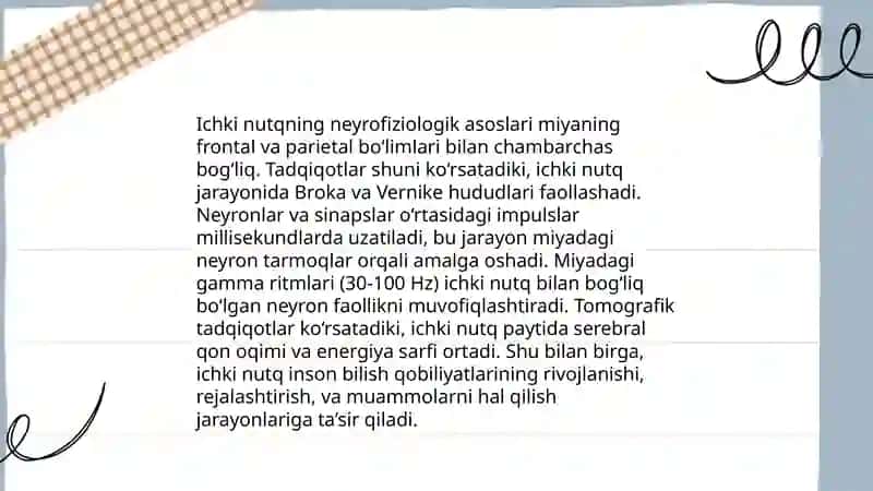 Ichki nutqning psixofiziologik jarayonlarini tadqiq qilish 3