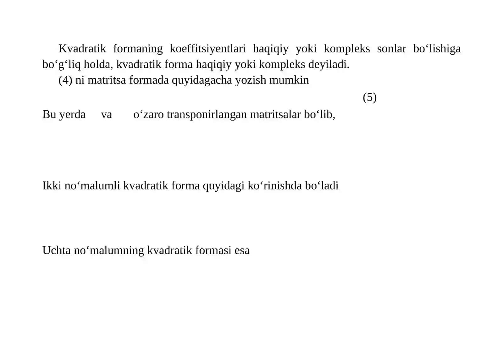 Kvadratik forma va uni kanonik korinishga keltirish 3