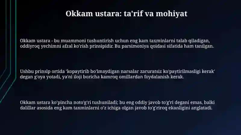 Okkam ustara 3