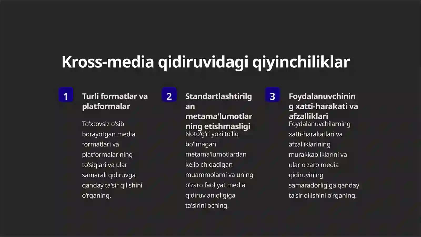 Kross-media qidiruvi. O'zaro media qidiruv: chegaralarni o'rganish 3