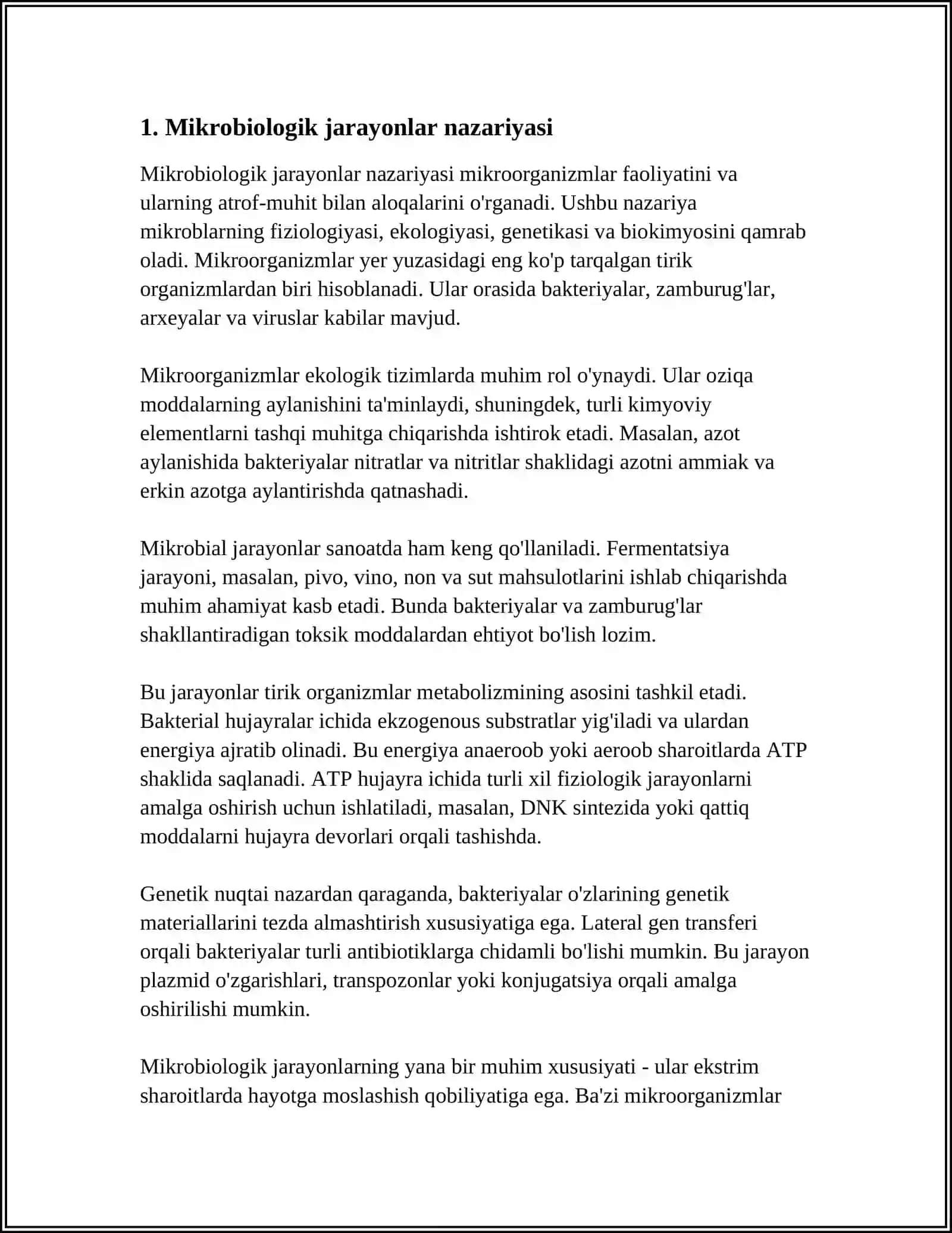 MIKROORGANIZMLARNING BIOTEXNOLOGIYASI 3