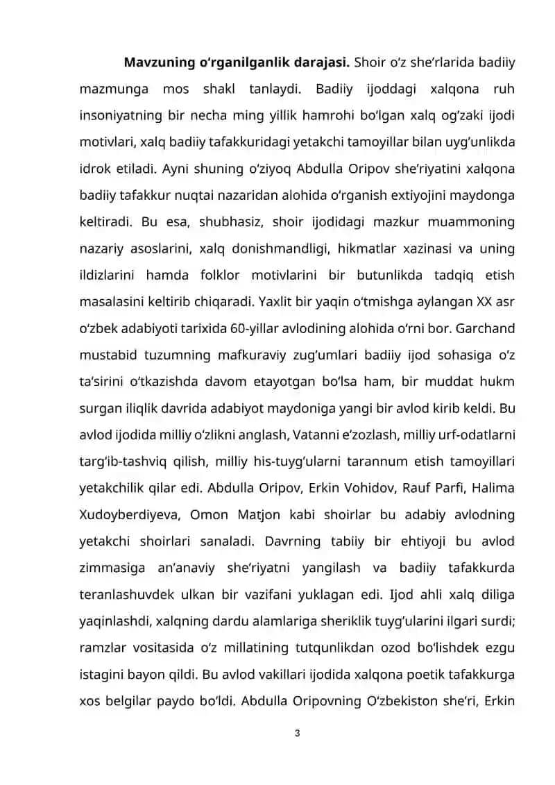 ABDULLA ORIPOV SHE’RIYATIDA SEVGI-MUHABBAT MOTIVLARI 3