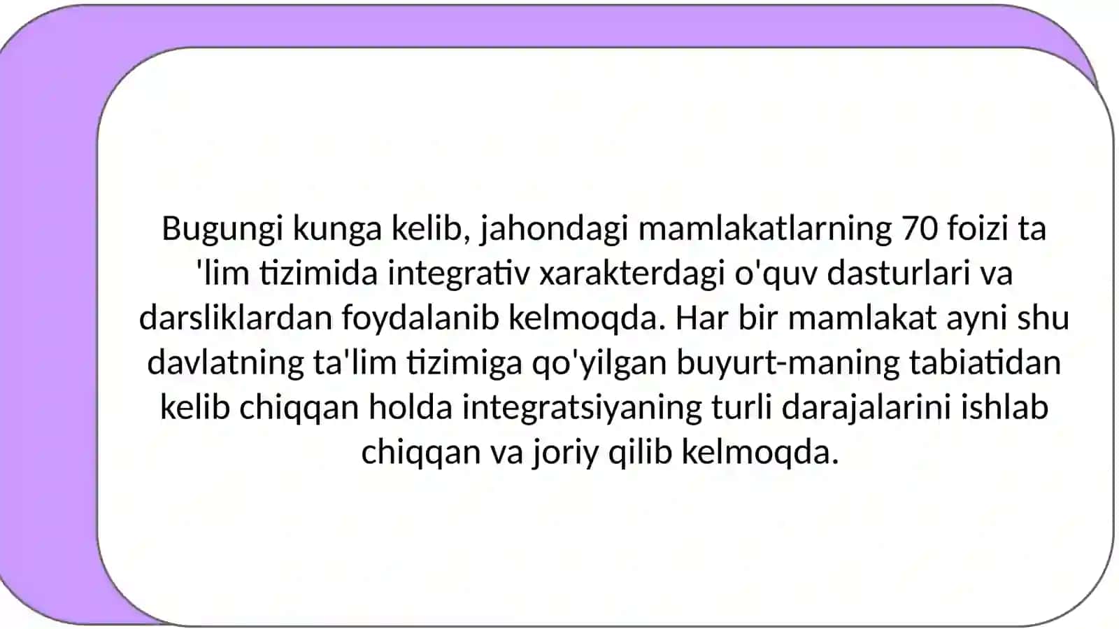 Integratsiyalashgan taʼlimni amaliyotga tadbiq etish boʻyicha turli guruhlarga mansub respondentlarning fikrlarini aniqlashga qaratilgan sotsiologik tadqiqotlar 3