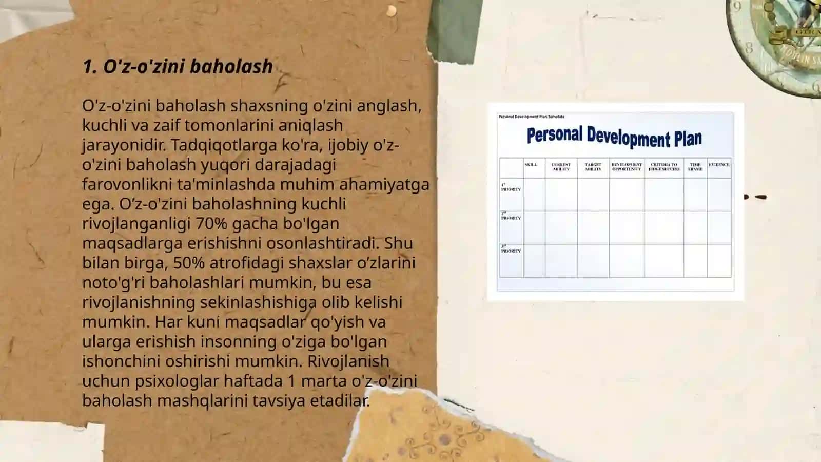 O'z-o'zini baholash 3