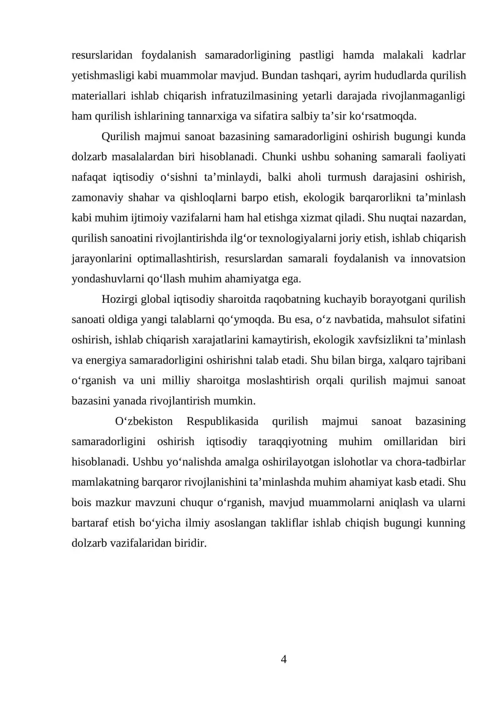 Qurilish majmui va sanoat bazasi samaradorligini oshirish 3