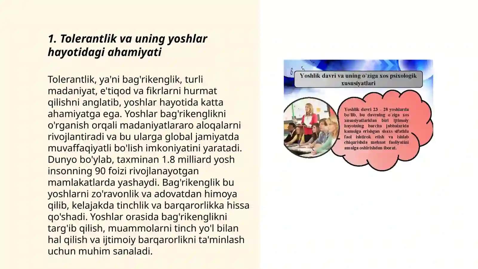 Yoshlarda tolerant munosabatlarni shakllantirish va deviant xulq-atvorning oldini olish 3
