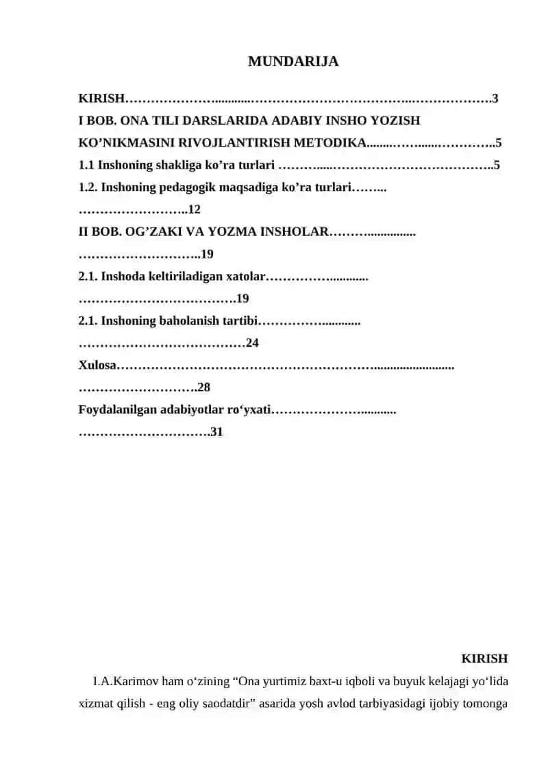 ONA TILI DARSLARIDA ADABIY INSHO YOZISH KO’NIKMASINI RIVOJLANTIRISH METODIKASI 3