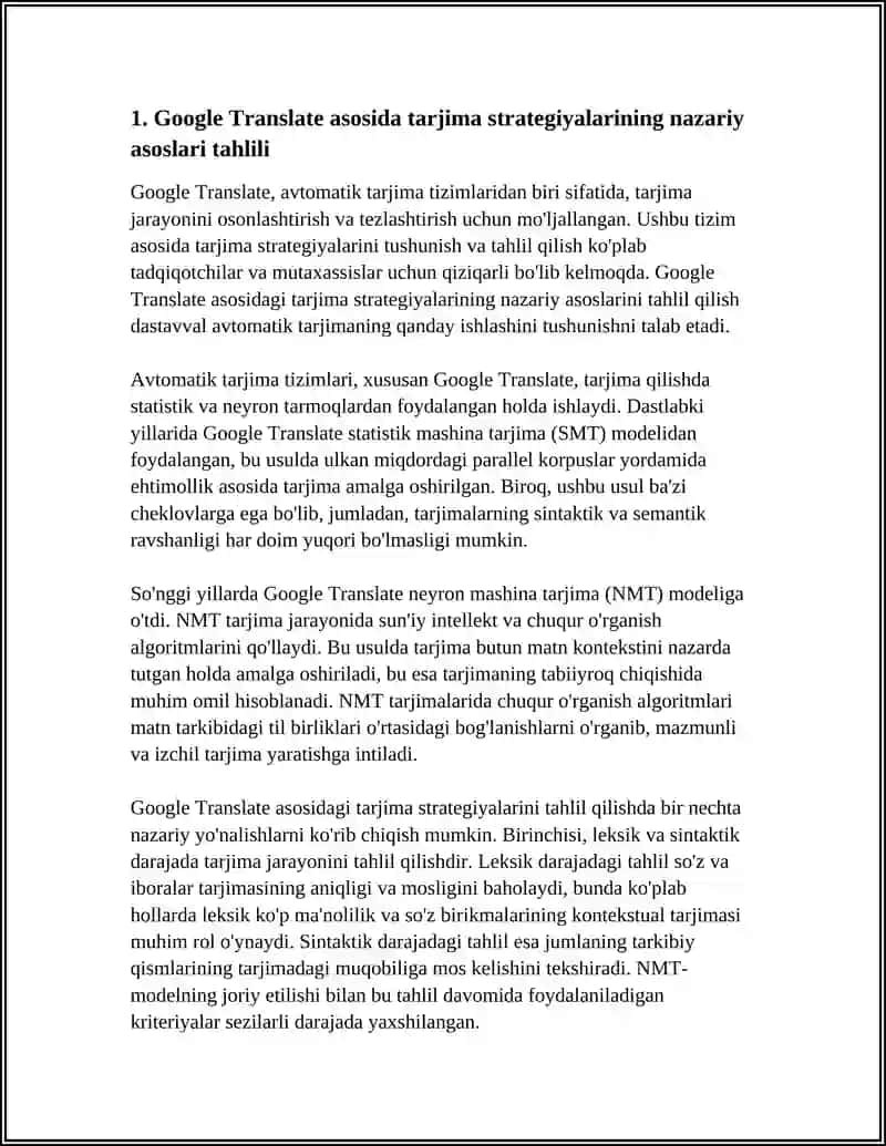 GOOGLE TRANSLATE YORDAMIDA TARJIMA STRATEGIYALARINI TAHLIL QILISH 3