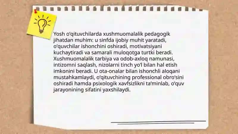Yosh oʻqituvchilarning xushmuomalaligi, nazokati,dilkashligi va pedagogik takti 3