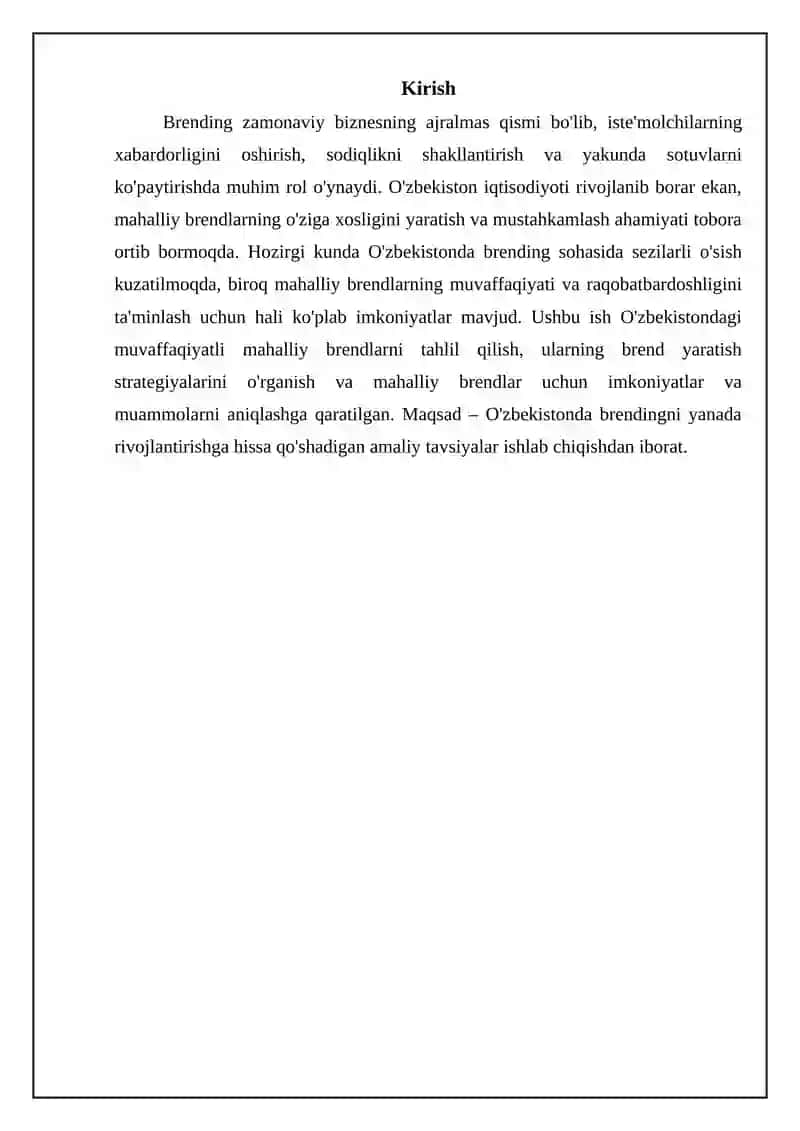 Oʻzbekistonda brending: muvaffaqiyatli mahalliy brendlarni tahlil qilish 3