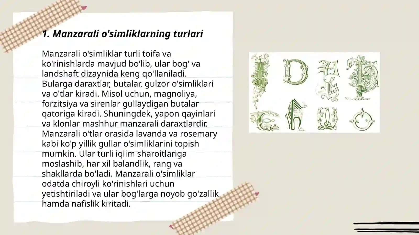 Manzarali o'simliklarning kelib chiqish markazlari 3