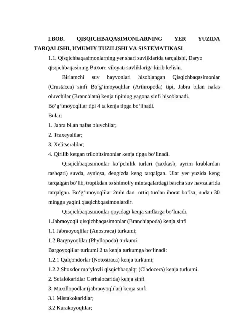 BUXORO VILOYATIDA DARYO QISQICHBAQASI (ASTACUS LEPTODACTILUS) LABORATORIYA XUSUSIYATLARI 3