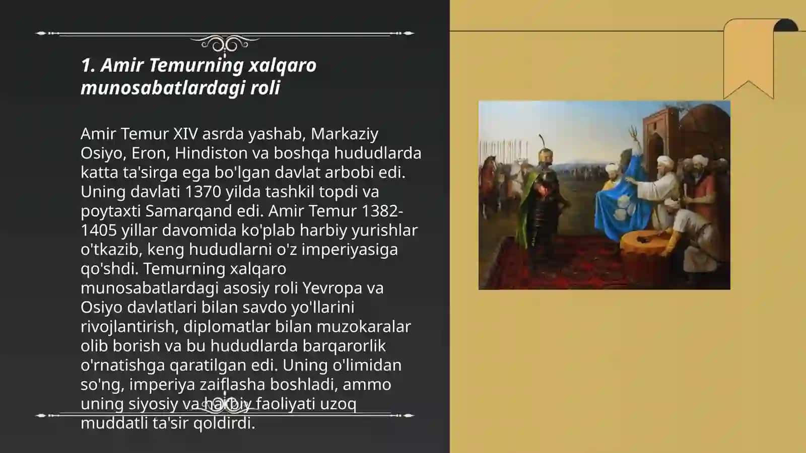 Xalqaro munosabatlar tarixida Amir Temur va Temuriylar davlatining tutgan orni 3