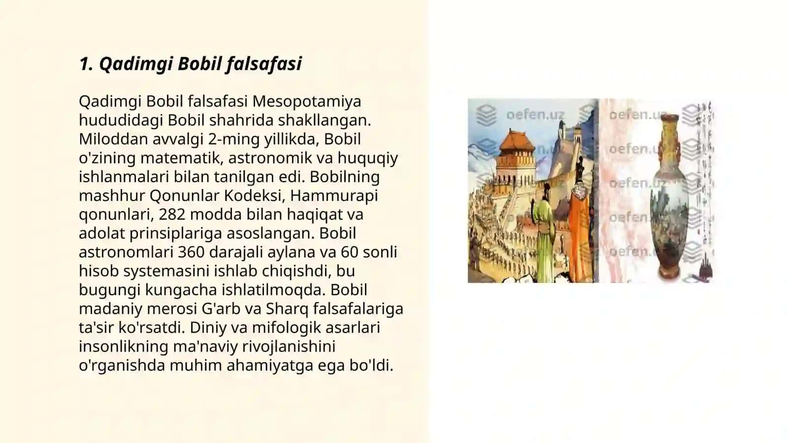 Qadimgi Bobil,Hindiston,Osiyoda falsafa fani taraqqiyoti 3