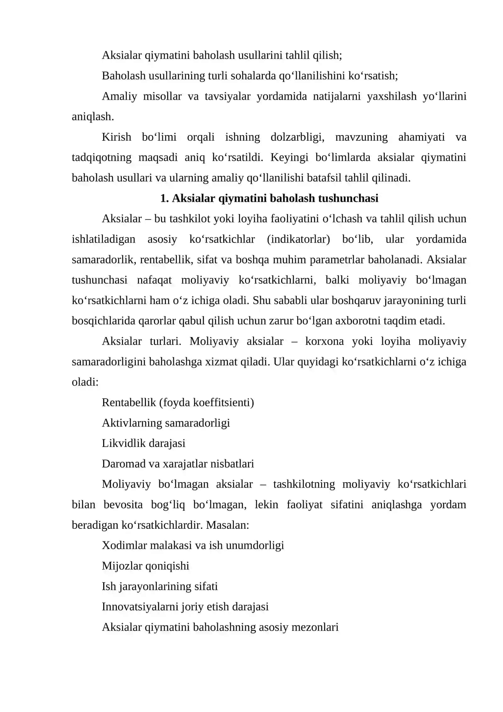 Aksialar qiymatini baxolash usullari va ularning qo'llanilishi 3