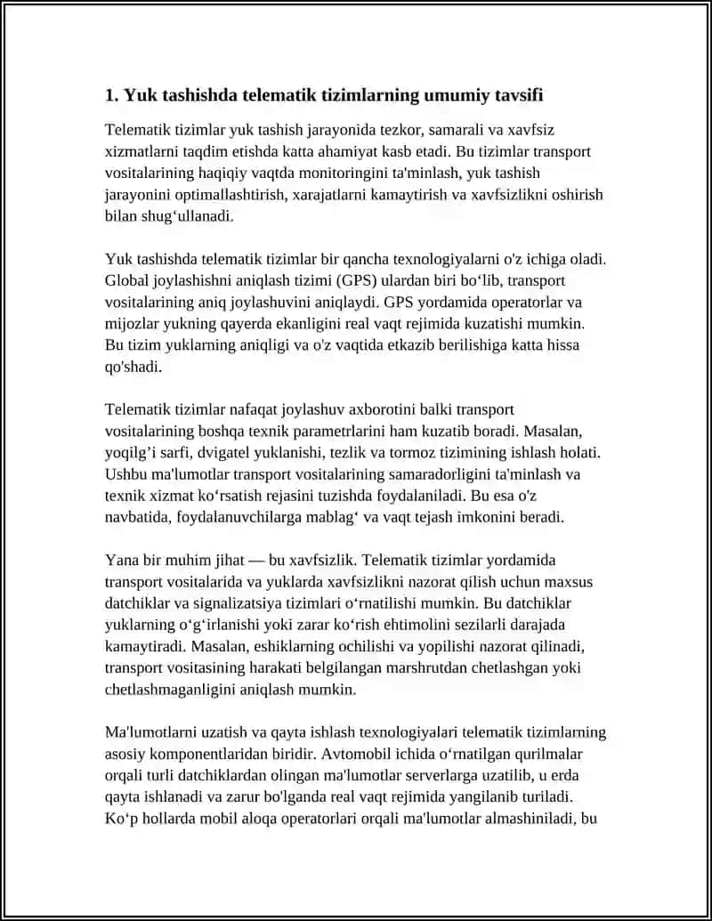 Yuk tashishda telematik tizimlar 3