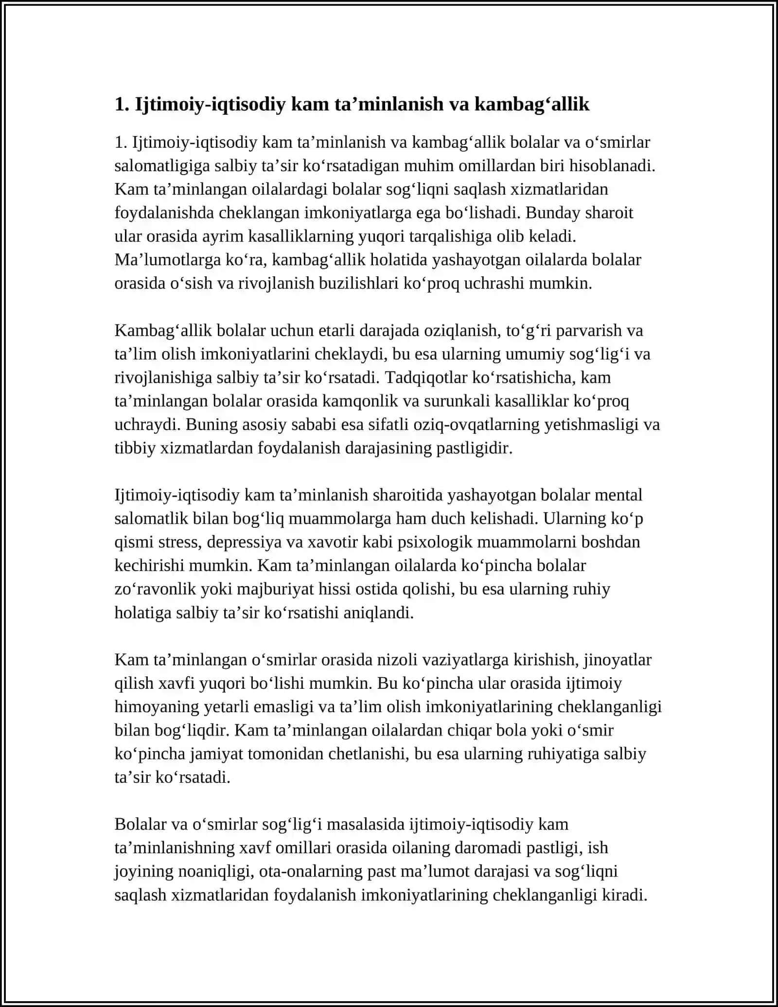 BOLALAR VA O'SMIRLAR SALOMATLIGI (GURUH XAF OMILLARI) 3