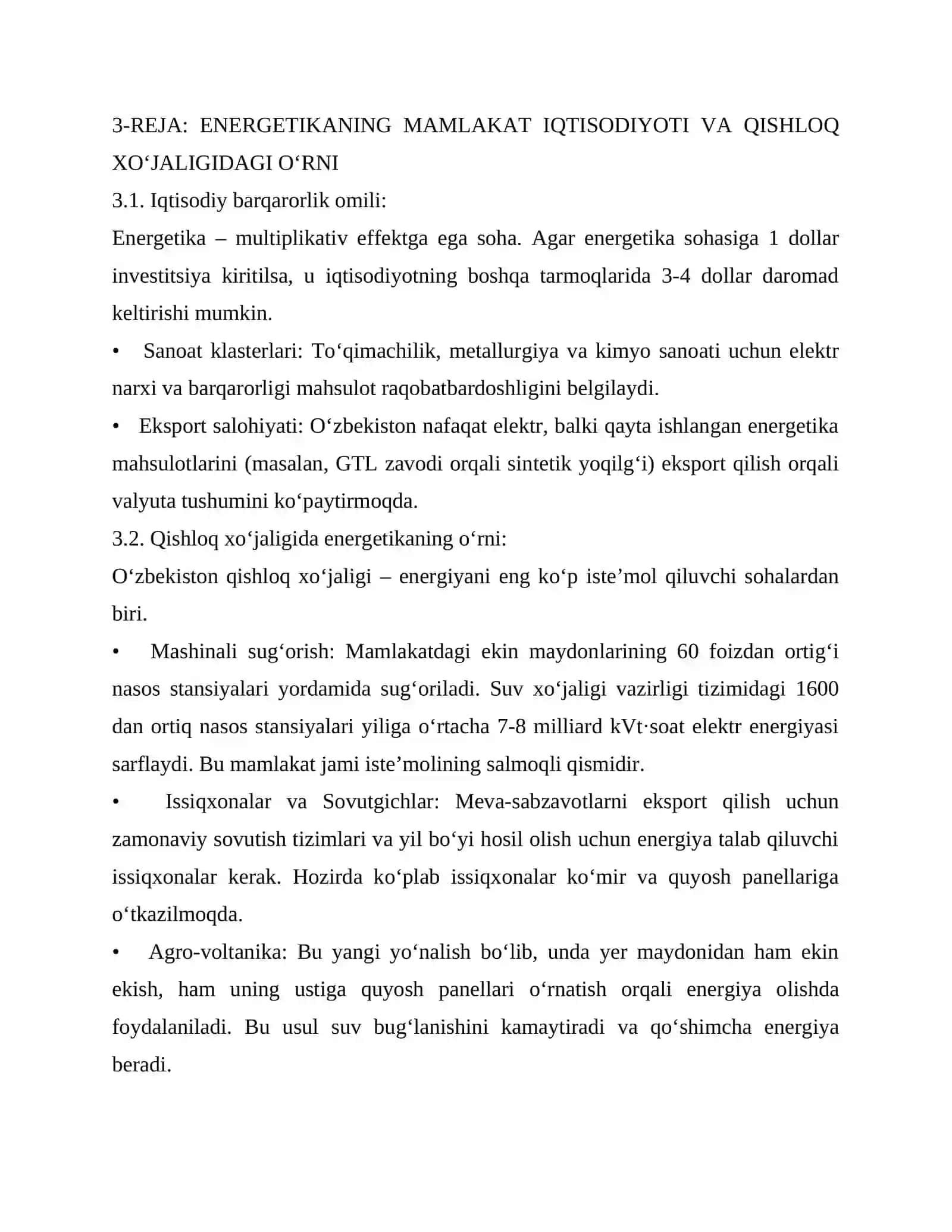 O‘ZBEKISTON ENERGETIKA TIZIMI: TARIX, TEXNOLOGIYA VA IQTISODIY STRATEGIYA 3