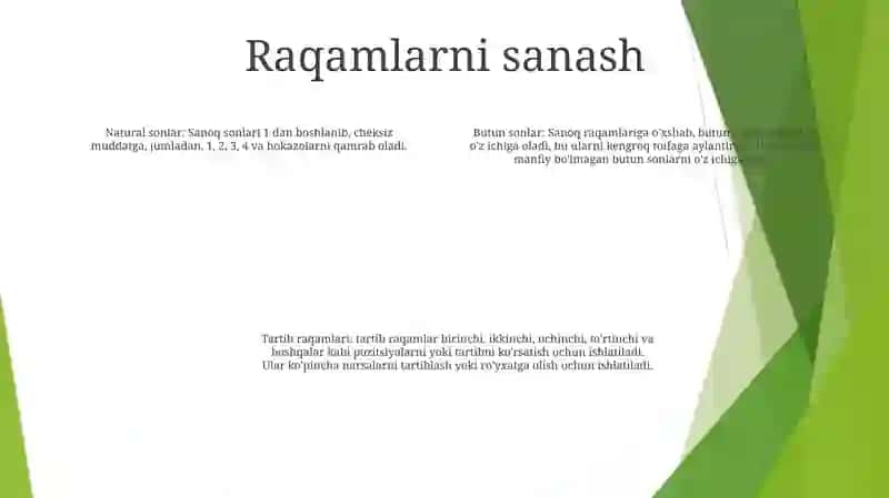Sanoq Sistemalardagi Harakat 3