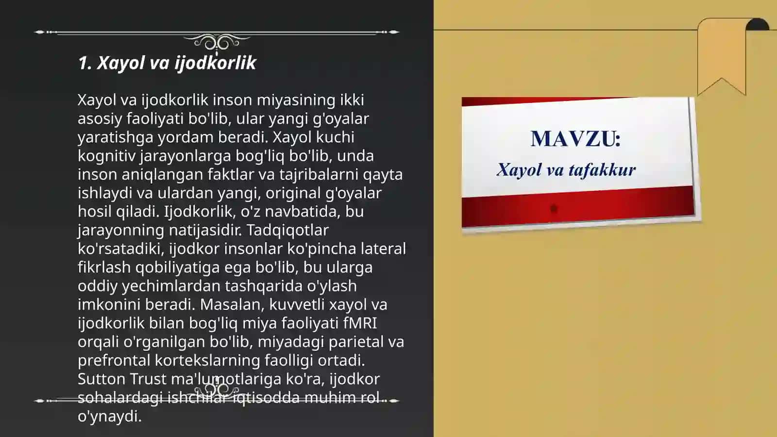 Xayol va Ijodkorlik 3