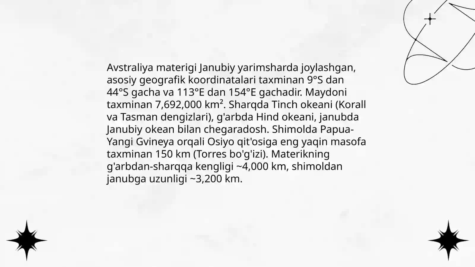 Avstraliya materigining geografiyasi va o'rni 3