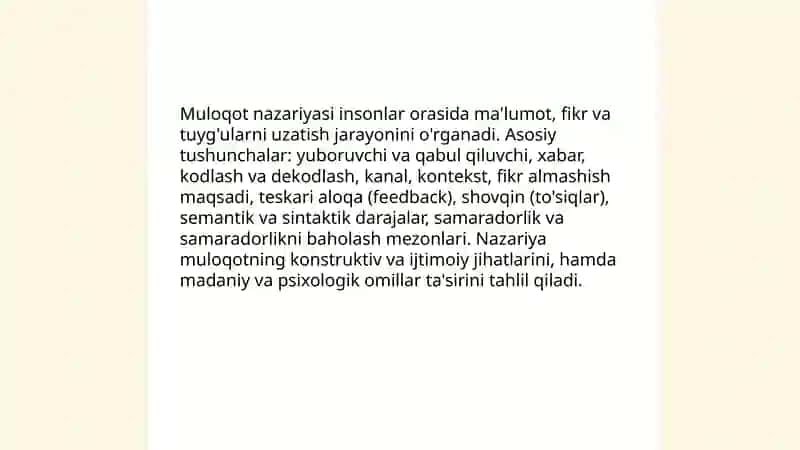 Muloqot boʻyicha maʼlumot 3