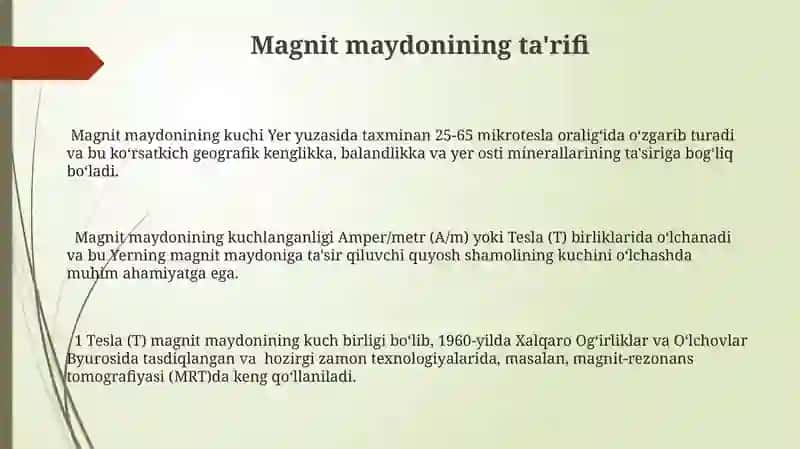 Magnit maydon va uning kattaliklari 3