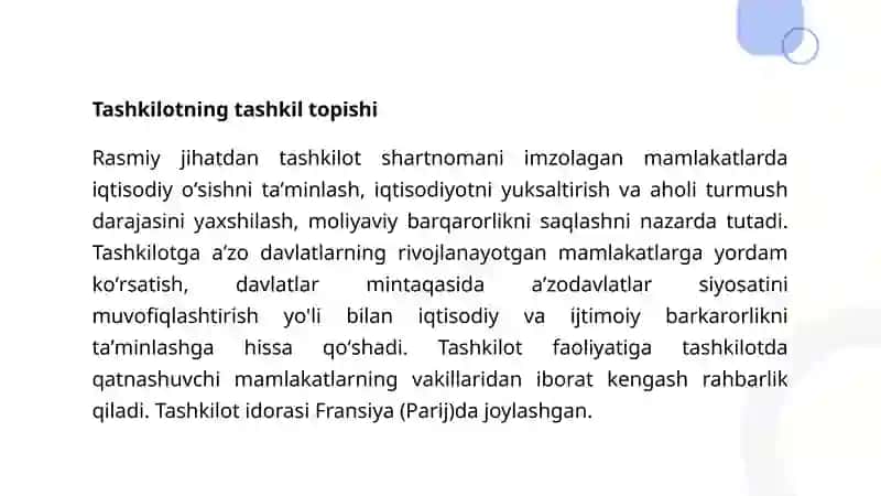 IQTISODIY HAMKORLIK VA TARAQQIYOT TASHKILOTI 3