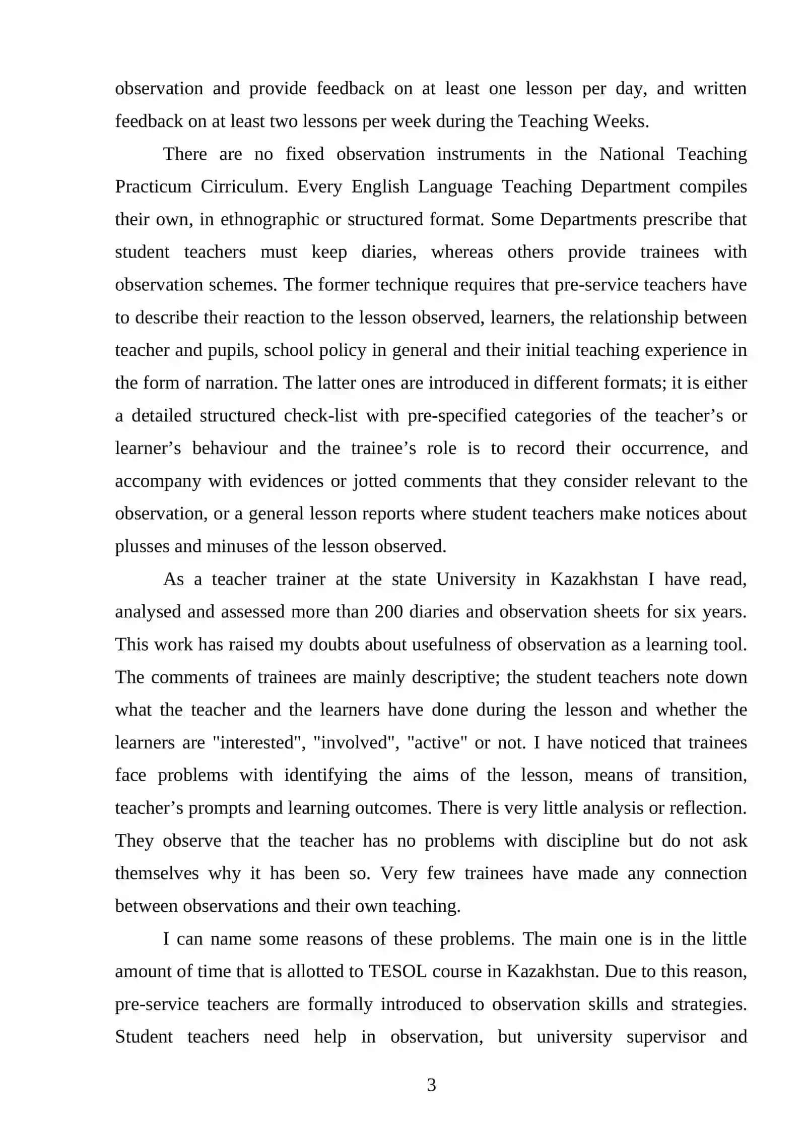 CLASSROOM OBSERVATION IN TEACHING PRACTICE 3
