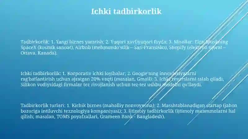 Tadbirkorlik va uning turlari 3