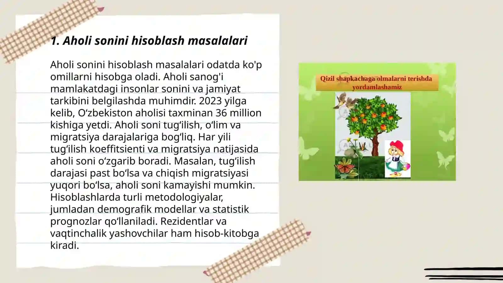 Populyatsiya boʻyicha masalalar tuzish va yechish 3