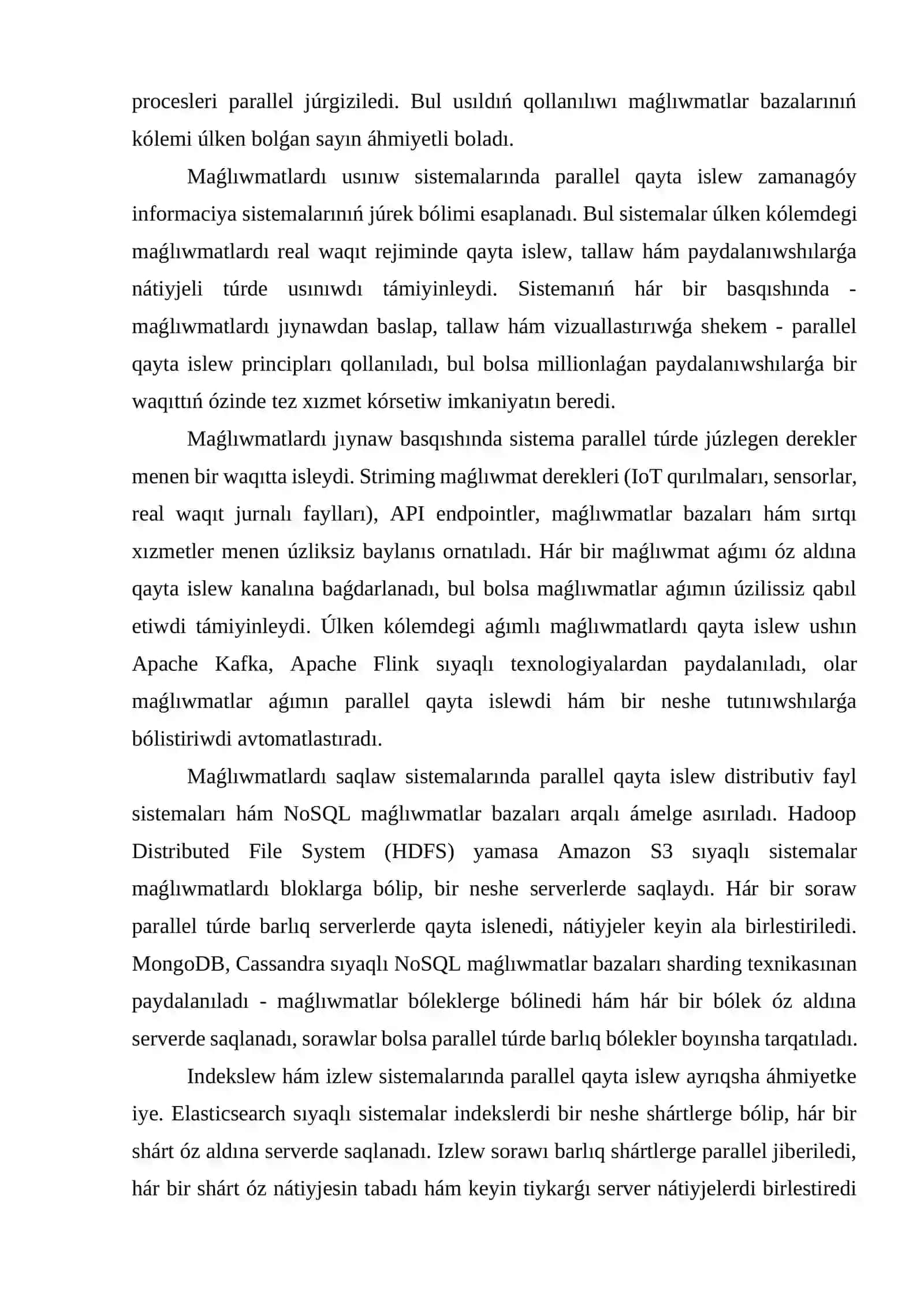 Parallel qayta islew, maǵlıwmatlardı usınıs etiw hám buyrıqlardı ámelge asırıwda qurılmanıń wazıypası 3