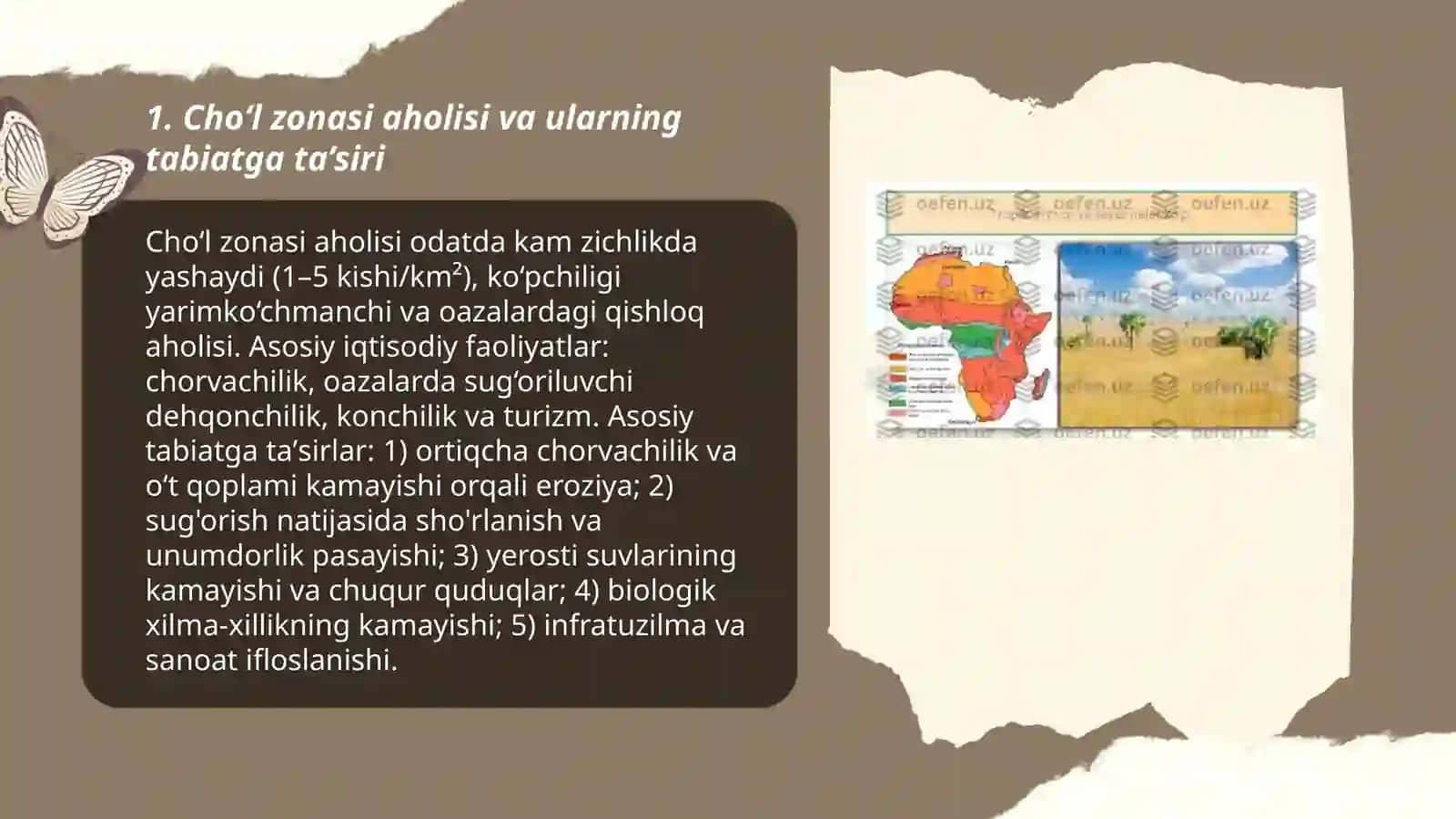 Tabiy geografik oʻlkalari aholisi va uning tabiatga ta’siri 3