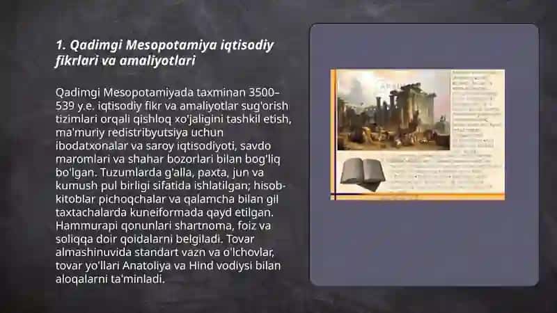Qadimgi Mesopotamiya iqtisodiy fikrlari va amaliyotlari 3