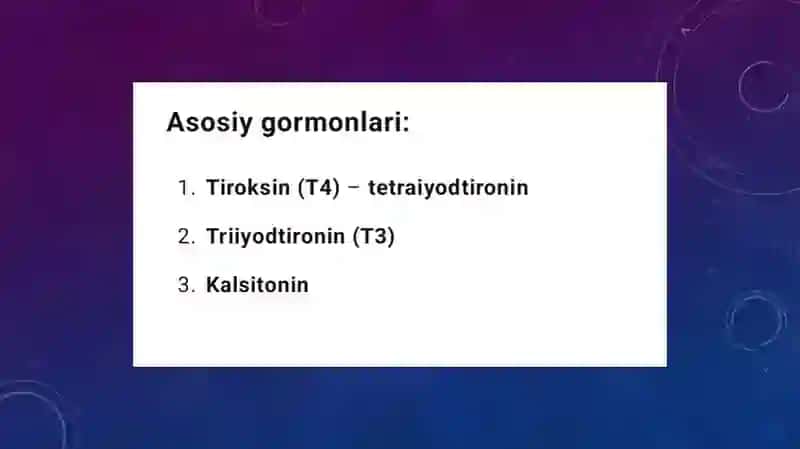Qalqonsimon bezning gormonal moddalari 3