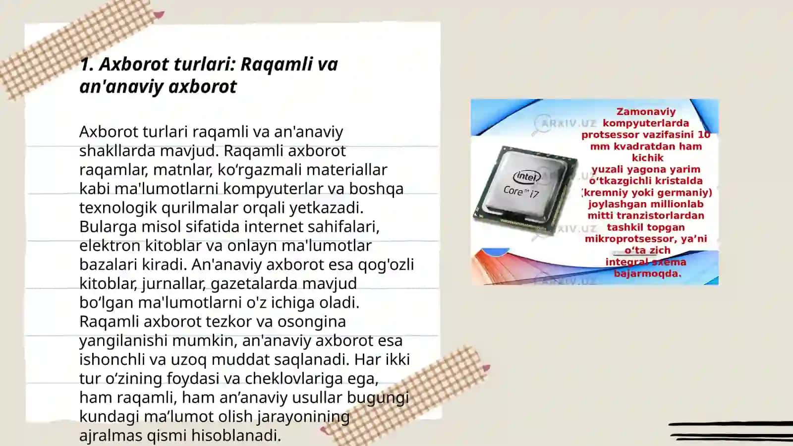 Axborot turlari va ularning 3