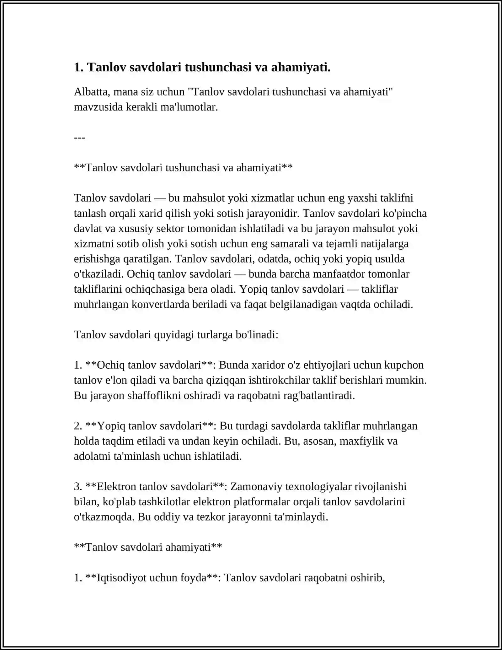 KAPITAL QURULISHDA TANLOV SAVDOLARI TASHKIL ETISH VA TARTIBGA SOLISH 3