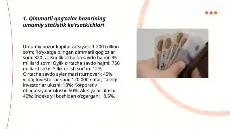 Qimmatli qog‘ozlar bozori statistikasi 3