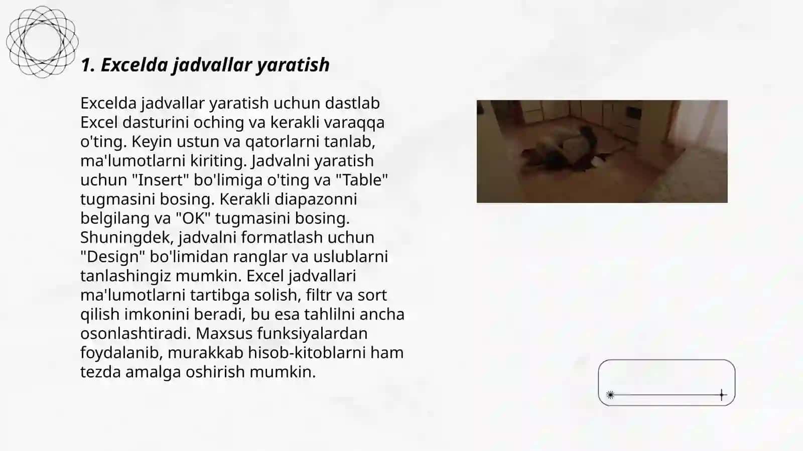 Excelda jadvallar yaratish 3