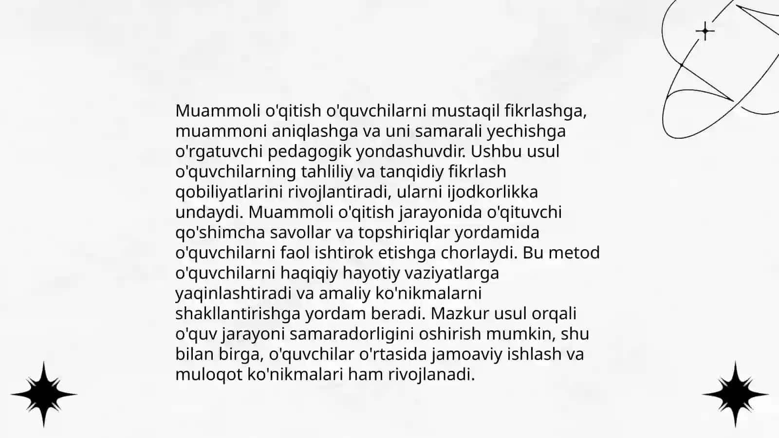 Muammoli õqitish tehbologiyalari 3