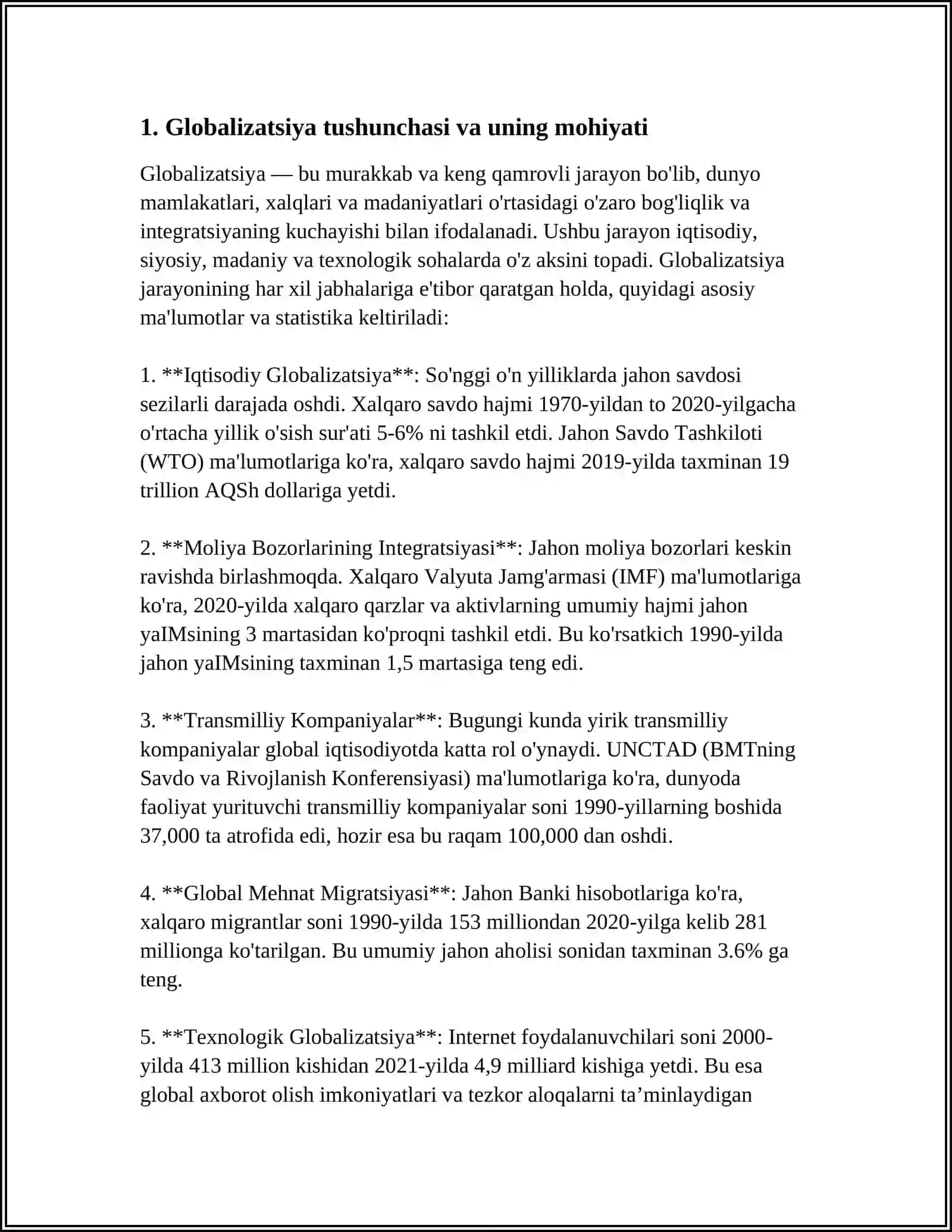 GLOBALLASHUV JARAYONINING XALQARO MUNOSABATLARGA TAʼSIRI 3