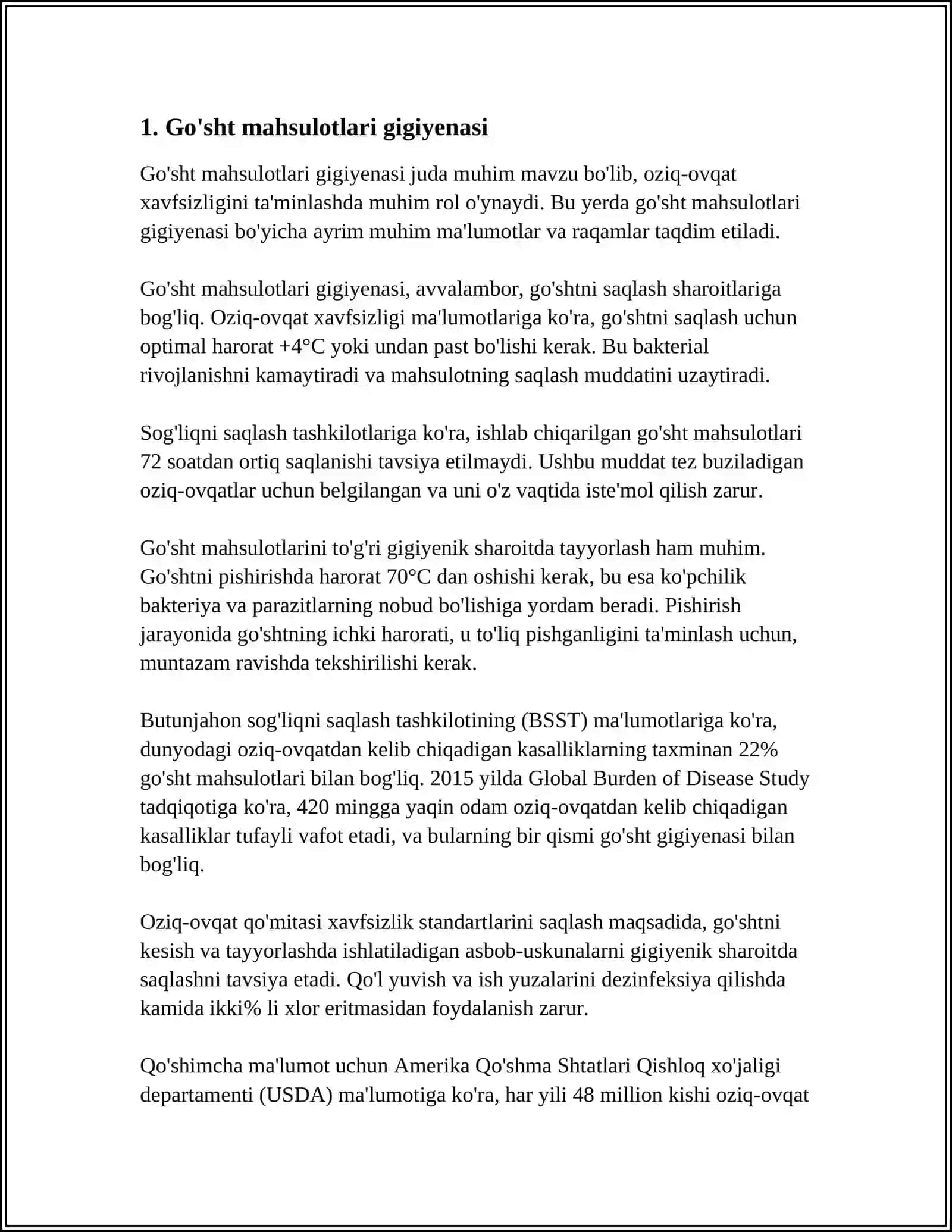 GO'SHT MAXSULOTLARI XAVFSIZLIGI 3