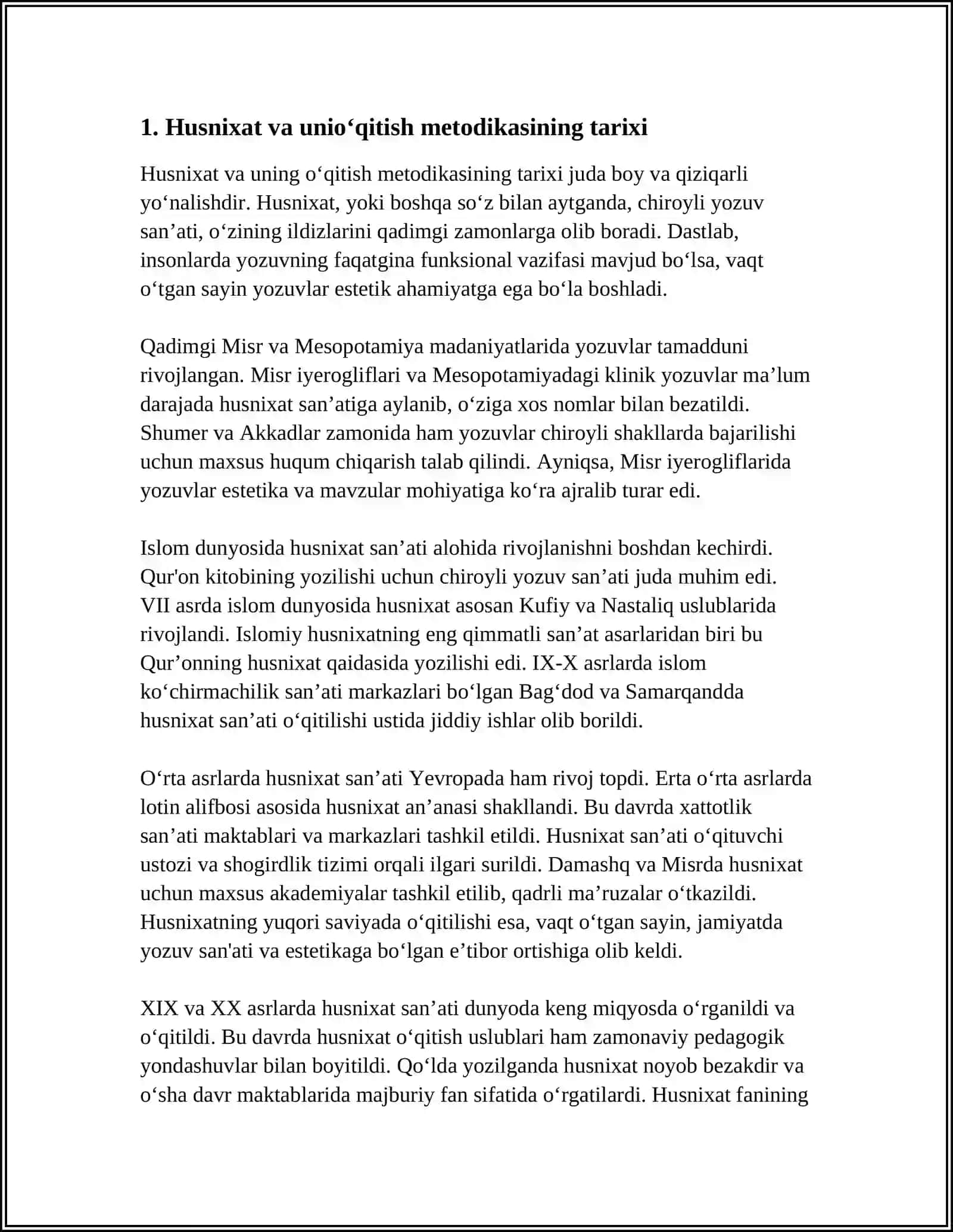 HUSNIXAT VA UNIOʻQITISH METODIKASINING MAQSAD VA VAZIFALARI 3