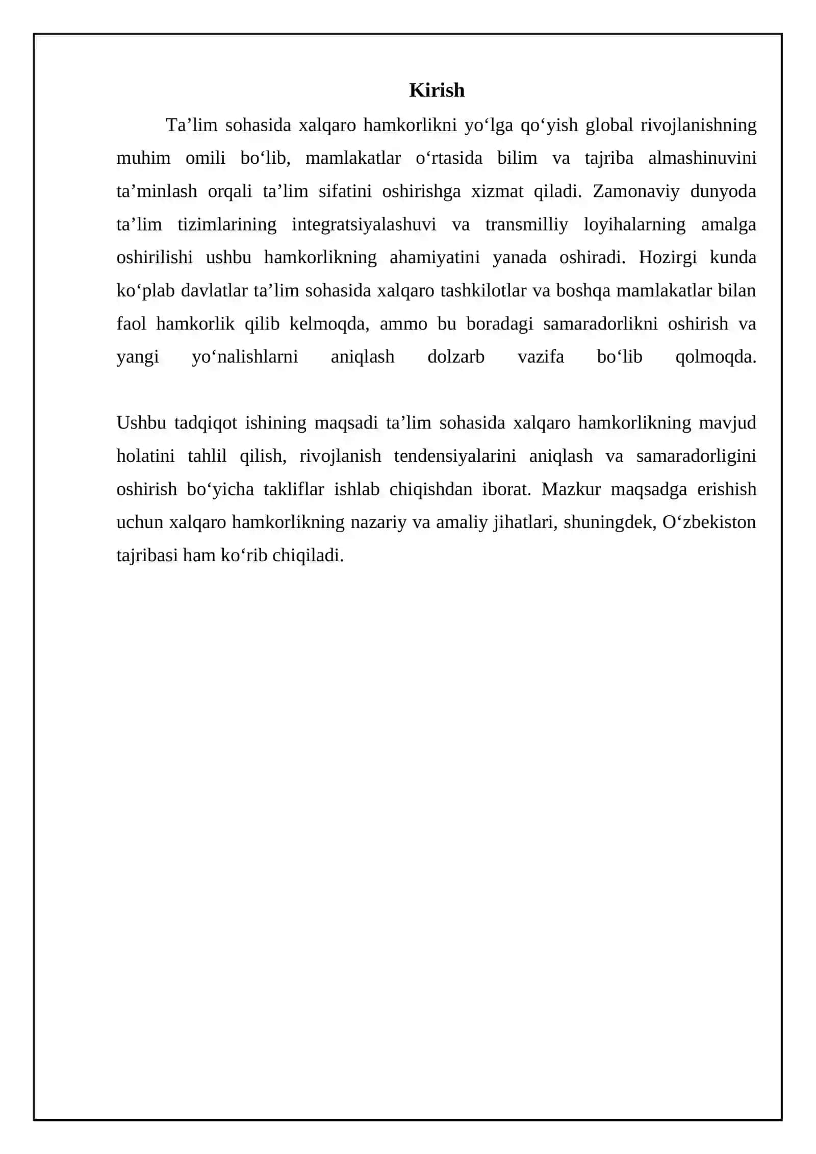 Ta’lim sohasida xalqaro hamkorlikning yo’lga qo’yilishi 3