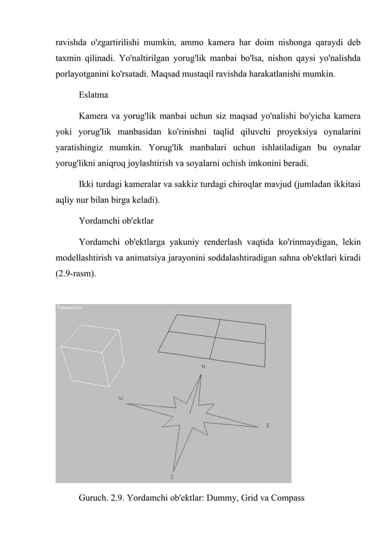 3d-Max dasturida obeytlar yaratish usullari va turlari 3