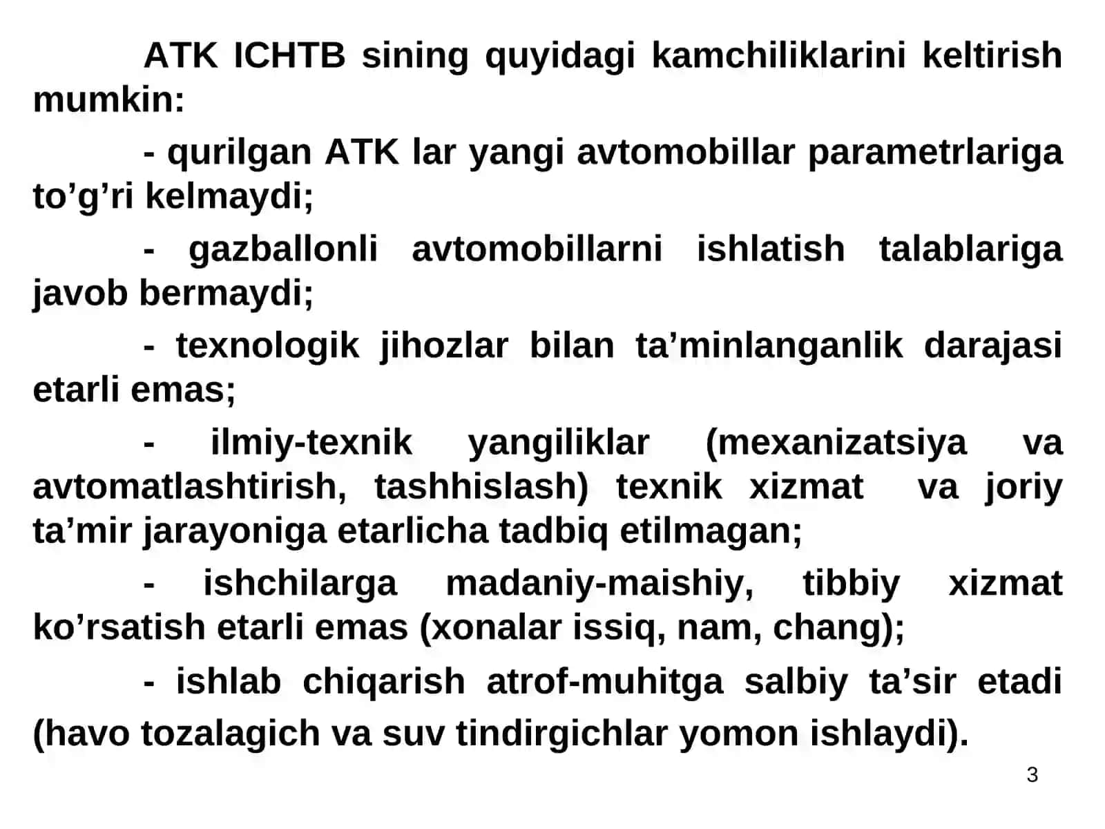 Avtotransport korxonalarining ishlab chiqarish texnik bazasi va ularni loyihalash tartibi 3