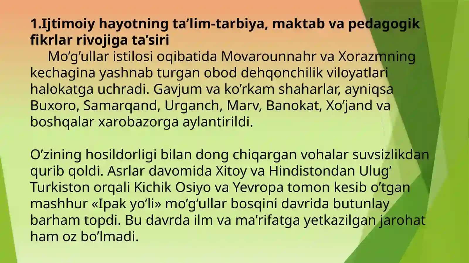 XIV asrning ikkinchi yarmi va XVI asrda Movaraunnahrda tarbiya, maktab va pedagogik fikrlar rivoji 3