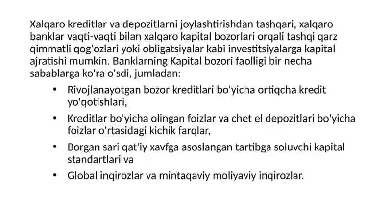 Тижорат банкларининг инвестиция фаолияти 3