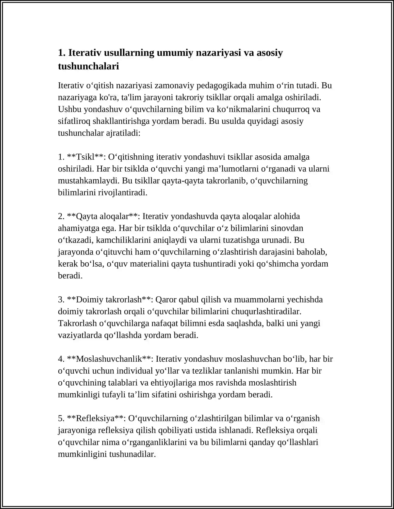 CHIZIQSIZ TENGLAMALAR SISTEMASINI YECHISHNING ITERATSIYA USULI 3